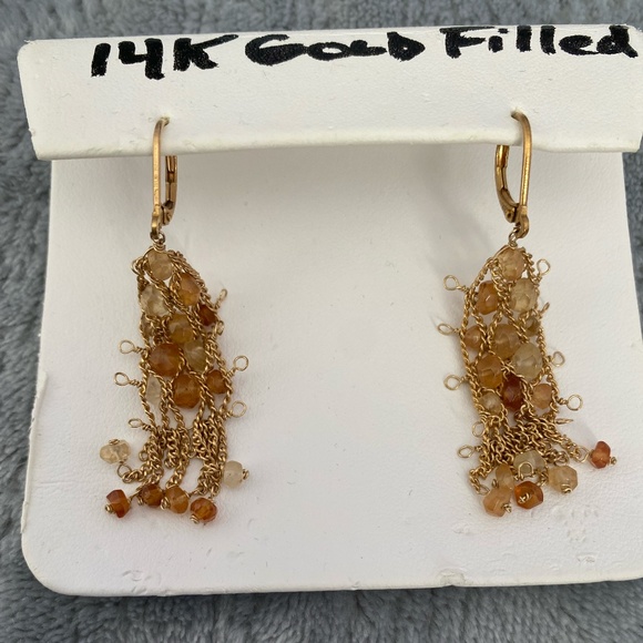 Vintage Jewels by Joanne earrings 14KG Filled, has semi precious stones - Picture 3 of 5